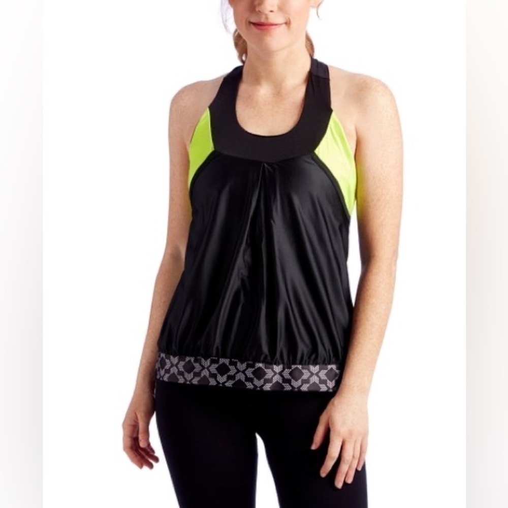 NWT Moxie Cycling Black & Yellow High Visibility Lumenex Layered Tank Size Small